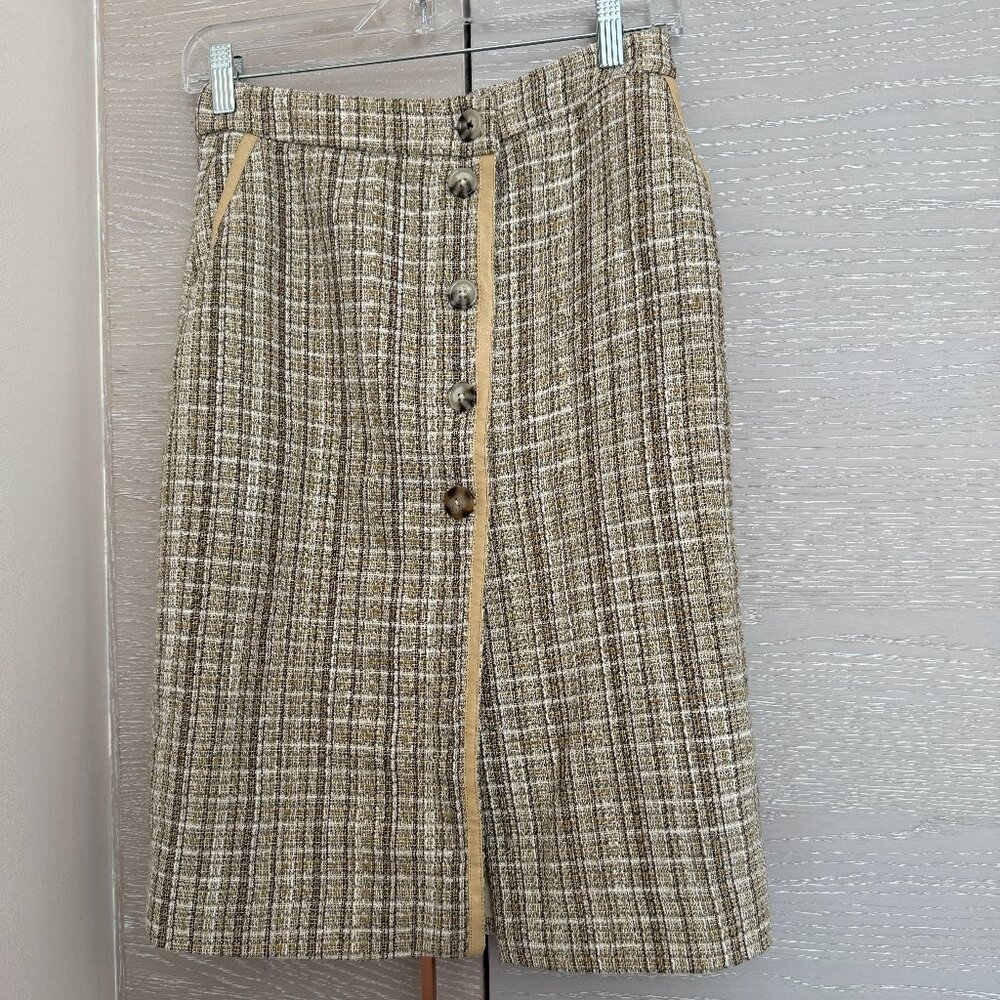 etcetera classic brown pencil skirt